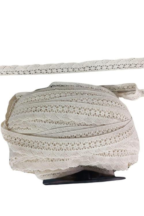 Kopanaki Dantel en 4 cm Şeritli Krem 10 Metre