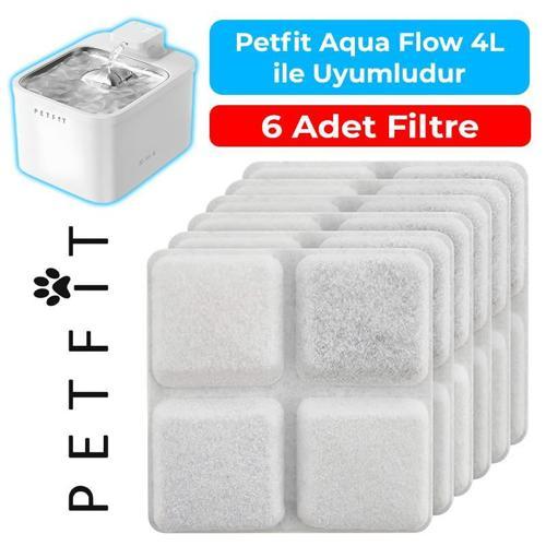 Aqua Flow 4L Akıllı Otomatik Kedi Köpek Su Pınarı Su Çeşmesi Su Şelalesi İçin Filtre (6 Adet)