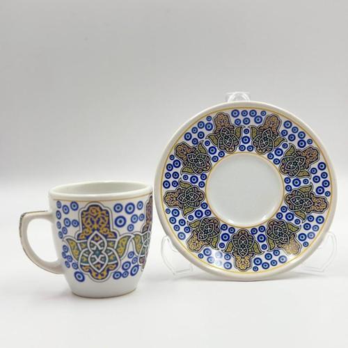 Nazar Boncuk Desenli 2 Kişilik Kahve Fincan Takımı