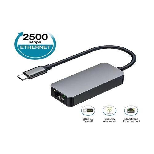 USB Type‑C to RJ45 2.5Gbps Gigabit Ethernet Adaptörü 2.5G | 2500 Mbps Hız, Gigabit / 2.5G Uyumlu