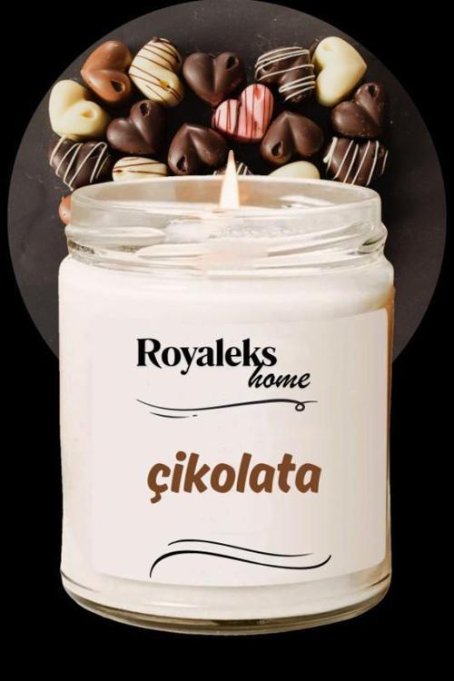 Doğal Özel Seri Kokulu Dekoratif Kavanoz Mum 210 cc - Çikolata - RYL