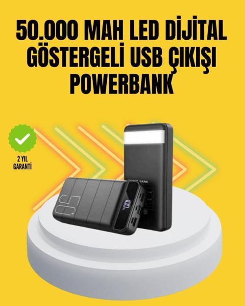 Profesyonel 50.000 mAh Powerbank – Aynı Anda Birden Fazla Cihaz Şarj Eden, Dayanıklı ve Güvenli Taşınabilir Şarj Cihazı