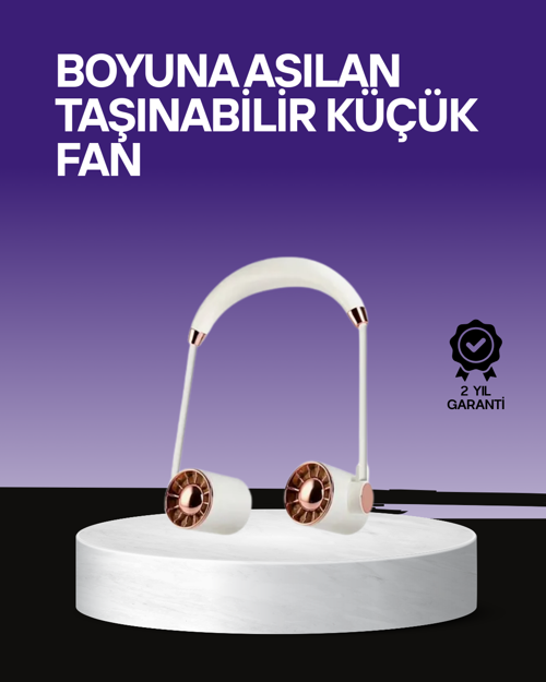 Boyun Askılı Katlanabilir Fan 1000 mAh USB Şarjlı Taşınabilir