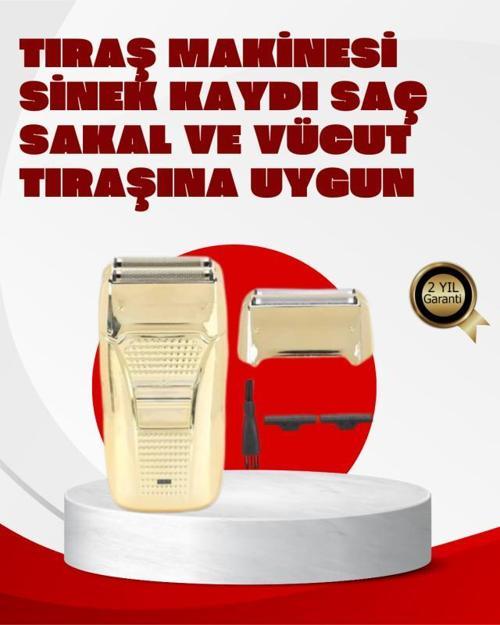 Erkek Saç Sakal Tıraş Makinesi Kablolu Altın Renk Dayanıklı