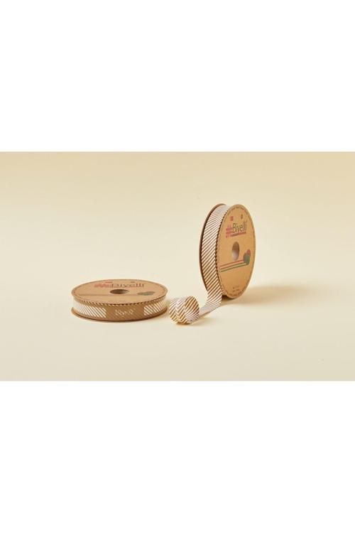 Biye Çizgili Katlı C09 Kahverengi 2 cm 25 Metre %65 Koton %35 Polyester