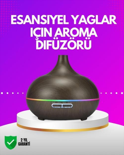 Zamanlayıcılı ve Otomatik Kapanmalı Aromaterapi Nemlendirici Difüzör