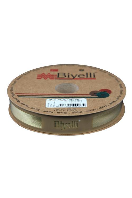 Biye Saten Katlı 044 Yağ Rengi 2 cm 25 Metre %100 Polyester