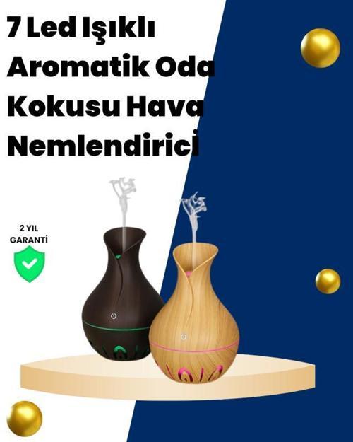 USB Şarjlı 7 Renk LED Işıklı Sessiz Çalışan Mini Hava Nemlendirici