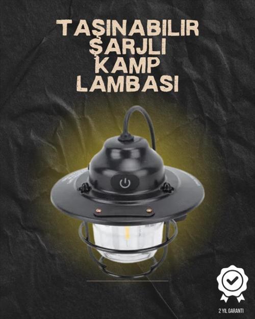 Kamp ve Bahçe İçin Retro LED Fener – Sıcak Işık, Uzun Ömürlü Batarya