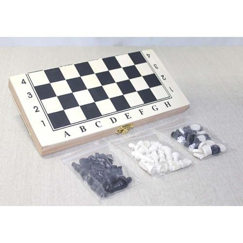 Ahşap Kutulu Satranç ve Tavla Seti