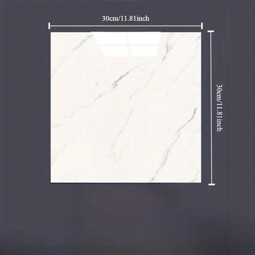 BEYAZ MERMER DESENLİ ALÜMİNYUM PLASTİK DUVAR STİCKER (30*30)