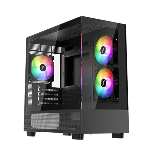 1ST PLAYER MIKU Mİ5 SİYAH 750W 80+ ATX 3.1 SILVER ARGB 6X12CM FAN TEMPERLİ CAM USB 3.0 M-ATX KASA