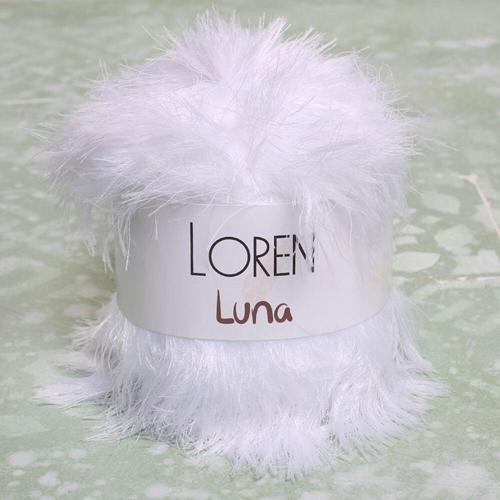 Loren Luna Tavşan Tüyü Beyaz El Örgü İpi - R001 - 34006