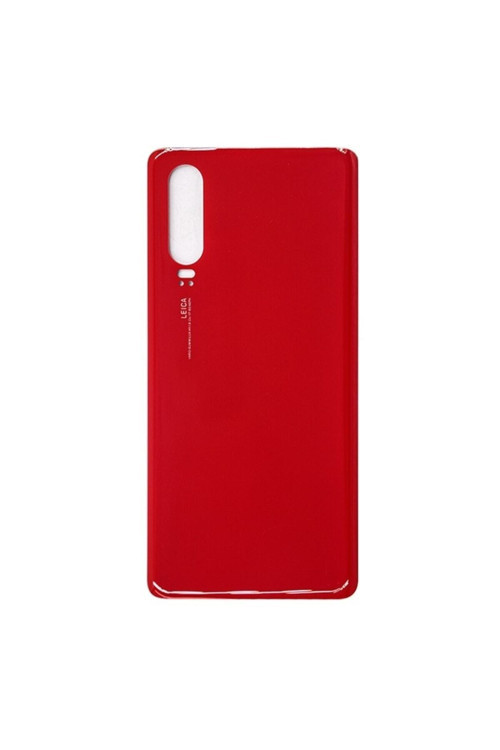Huawei P30 Arka Pil Batarya Kapağı Cam Ele-L29 Ele-L09 Ele-L04 Kırmızı