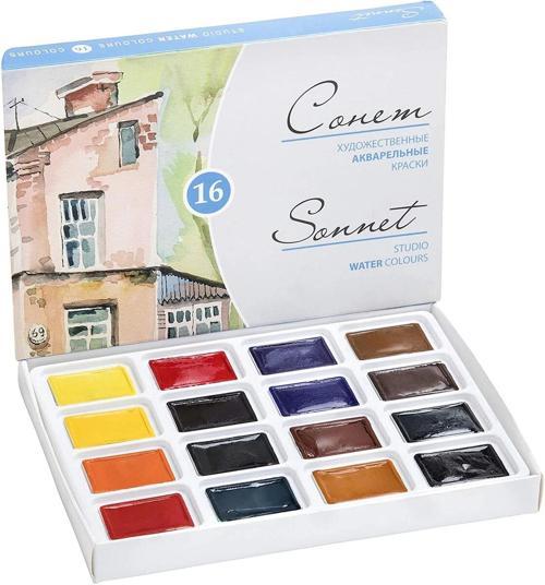 Sonnet (Conem) Tablet Sulu Boya Seti 16 Renk Karton Kutu
