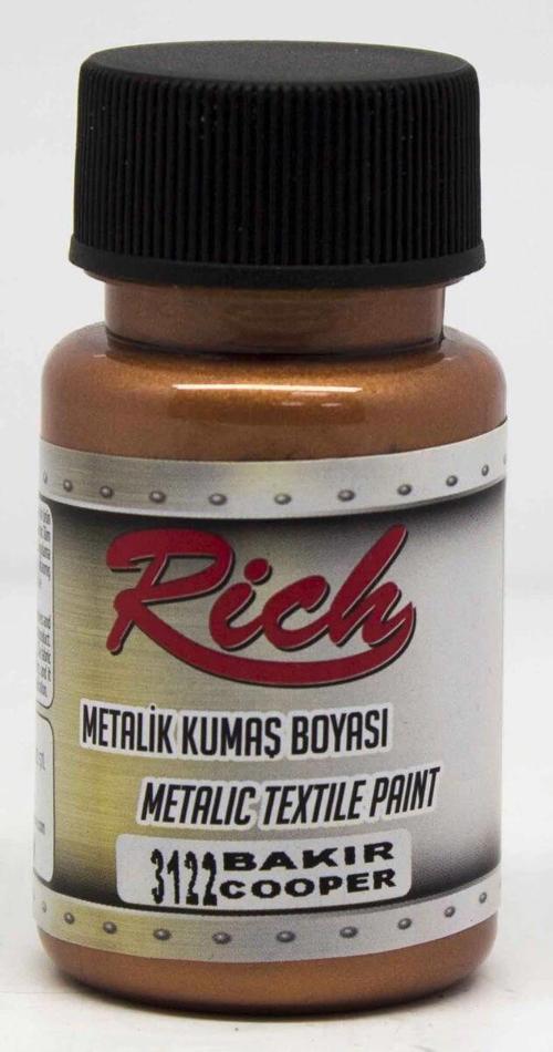 Metalik Kumaş Boyası 50 cc. 3122 BAKIR