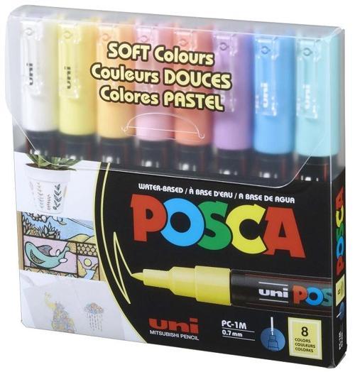Posca PC-1M 0.7 Su Bazlı Boyama Markörü Seti Pastel Renkler 8 RENK