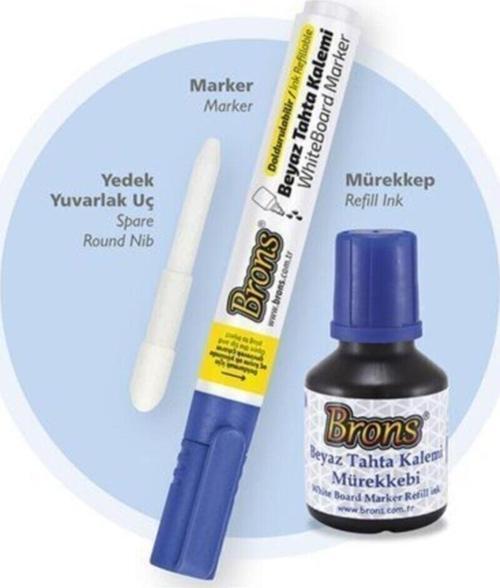 Board Marker Set Mavi Kalem + Mürekkep