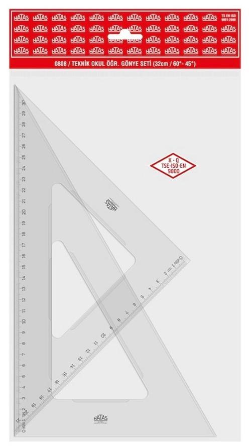 Teknik Okul Öğrenci Gönye Seti 32 cm. 30-60-90 ve 45-45-90