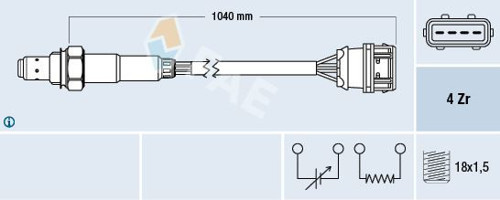 LAMBDA OKSİJEN SENSÖRÜ VOLVO S40 1.6 1.8 2.0 540 1.6 1.8 2.0 1995-1999 30814907