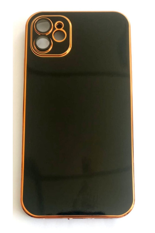 İphone Uyumlu 11 Parlak Tasarımlı Yumuşak Altın Yaldızlı Kılıf