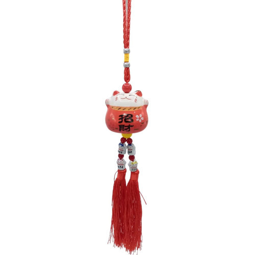 Feng Shui Maneki Neko Şans Kedisi Kırmızı No.4