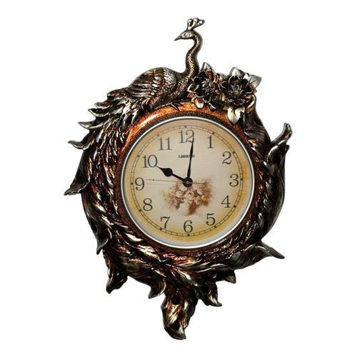 Duvar Saati Tavuskuşu Temalı Büyük Polyester Saat No.2 50 x 80 cm