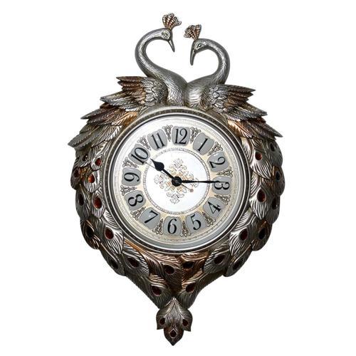 Duvar Saati Tavuskuşu Temalı Büyük Polyester Saat No.1 50 x 70 cm