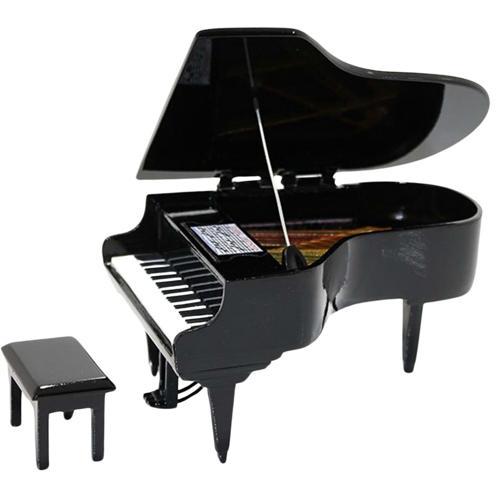 Dekoratif Piyano ve Sandalye Siyah 16 cm