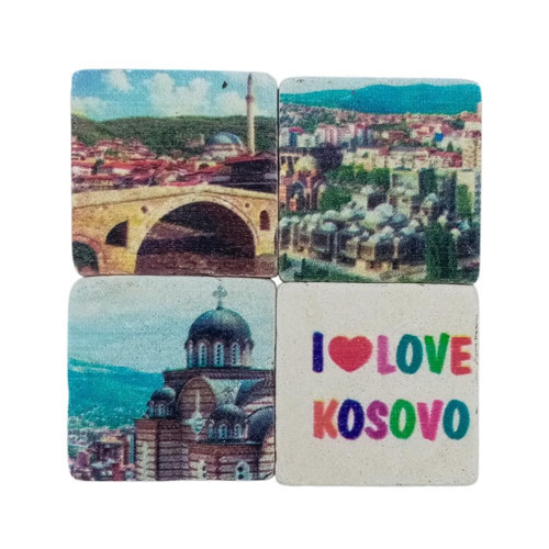 Kosova Temalı Dörtlü Taş Magnet