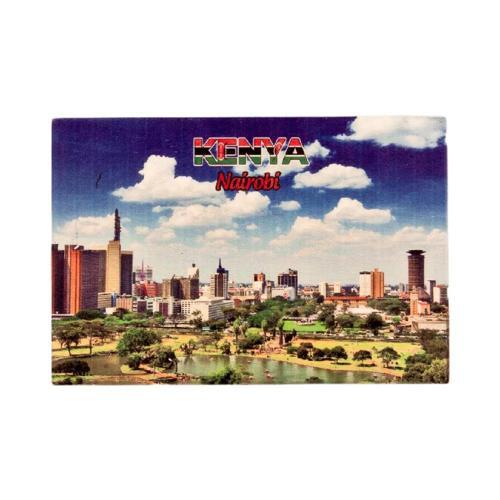 Kenya Temalı Ahşap Kartpostal Magnet