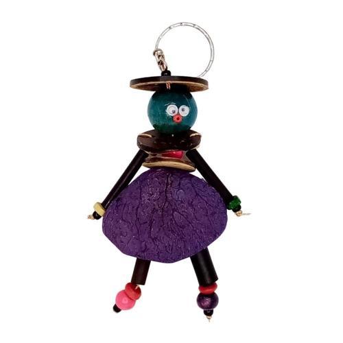 Mangis Anahtarlik Yerli Kadın Figürü Mor