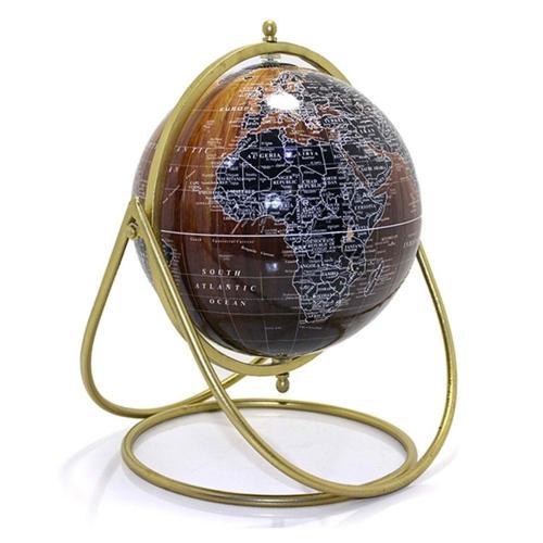 Ayaklı Dünya Küre Ev Ofis Masa Dekoru Döner Dünya Küre Kahve Modern Harita 27x30cm