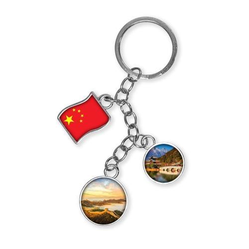 Çin Üçlü Epoksi Metal Çift Taraflı Damla Anahtarlık China