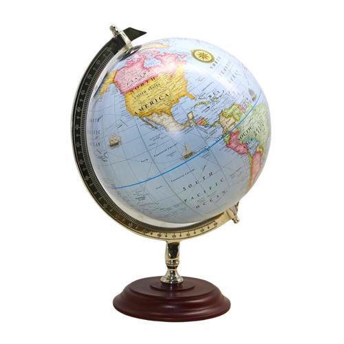 Ayaklı Dünya Küre Ev Ofis Masa Dekoru Döner Dünya Küre Mavi Modern Harita 30x40cm