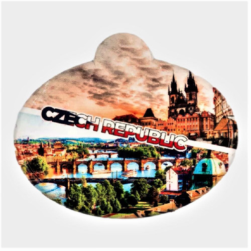 Çek Cumhuriyeti Prag Temalı Oval Magnet