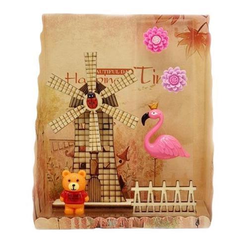 Işıklı Değirmen Flamingo ve Teddy