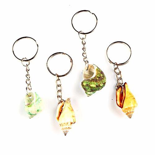 Doğal Deniz Kabuğu Anahtarlık Renkli