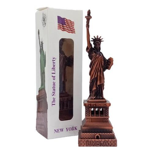 Vintage Metal USA Özgürlük Heykeli Biblo Antik Bakır 15 cm