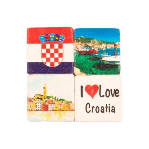 Hırvatistan Temalı Dörtlü Taş Magnet