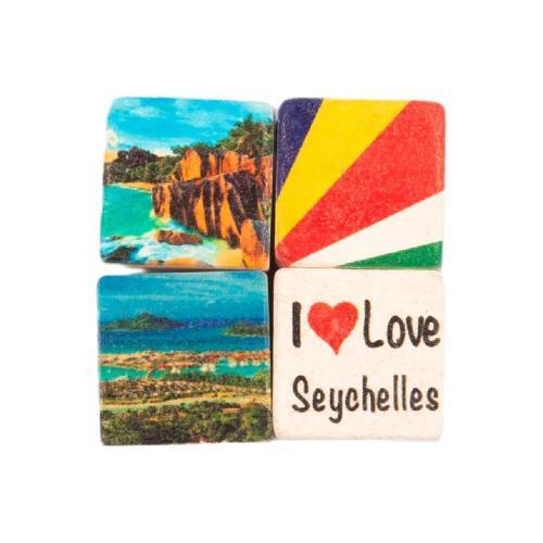 Seyşeller Temalı Dörtlü Taş Magnet