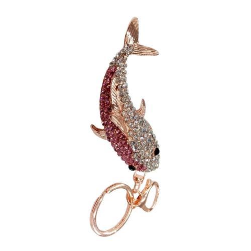 Kristal Taşlı Pembe Köpekbalığı Anahtarlık No.1