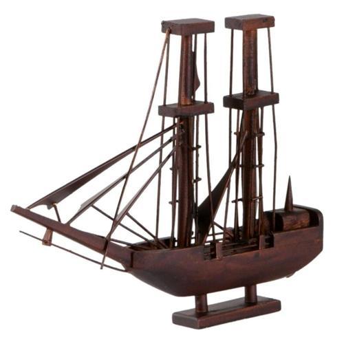 Dekoratif  Ahşap Yelkenli Gemi El Yapımı 30 cm