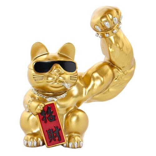 Japon Maneki Neko Şanslı Kedi Figürü Reçine No.2 23x20cm