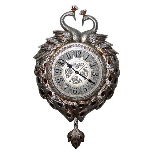 Duvar Saati Tavuskuşu Temalı Polyester Saat No.7 42 x 60 cm