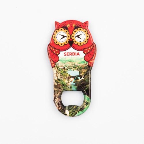 Sırbistan Temalı Baykuş Magnet Kapak Açacak