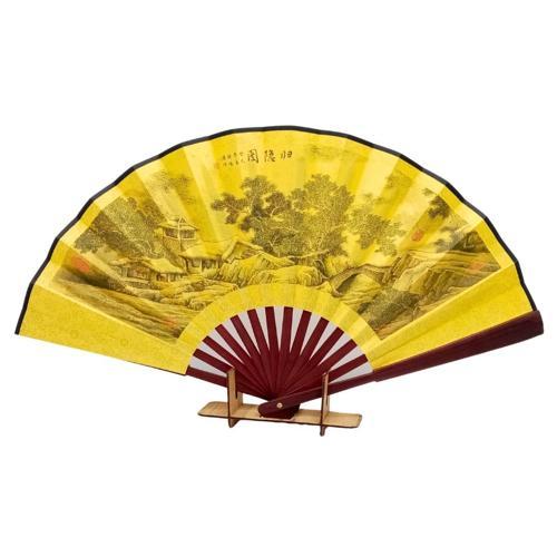 Çin Bambu Keten Kumaş Yelpaze Orta Çanta Boy No.6