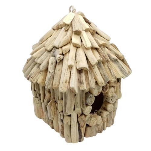 Dekoratif Rustik Ağaç Kuş Yuvası Büyük 21cm