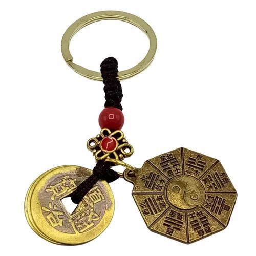 Feng Shui Metal Anahtarlık Şans Parası Ve Bagua Ayna No.1