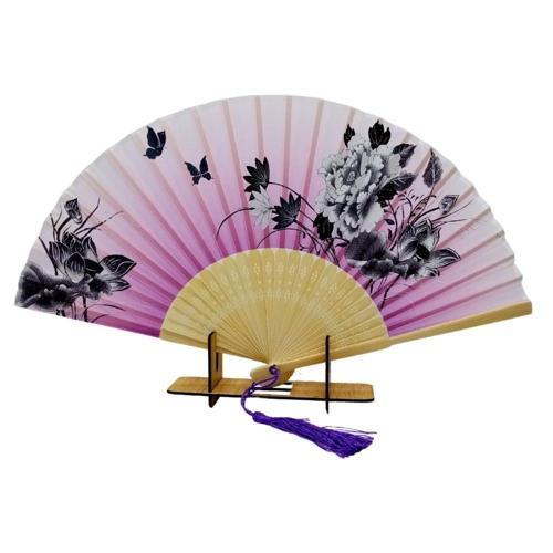 Japon Bambu Kumaş Yelpaze Çanta Boy Stant Hediyeli No.6